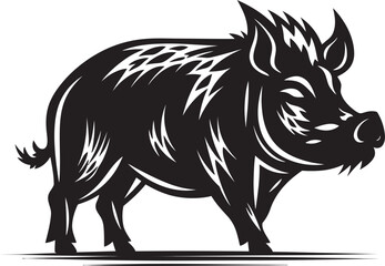 Ferine Force Vector Wild Boar Emblem Tusker Triumph Iconic Boar Emblem Symbol