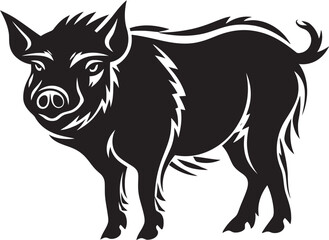 Thunderous Tusks Wild Boar Emblematic Design Tusked Tempest Iconic Boar Vector Emblem
