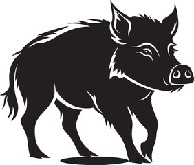 Tusker Triumph Iconic Boar Emblem Symbol Roaring Rampage Wild Boar Vector Design