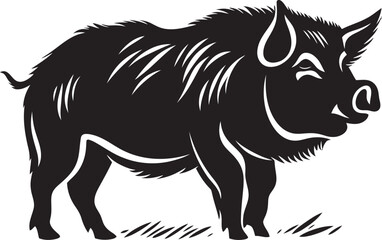Feral Ferocity Iconic Boar Vector Design Tusker Thunder Wild Boar Logo Design