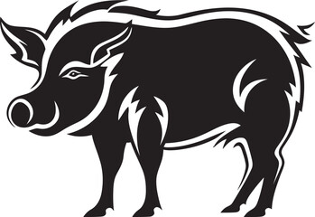 Boar Boldness Iconic Vector Emblem Tusked Tempest Wild Boar Iconic Logo