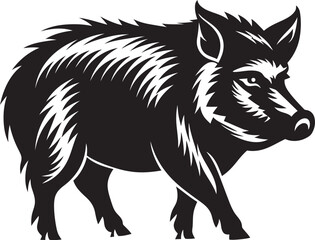 Feral Ferocity Wild Boar Vector Symbol Tusker Thunder Iconic Logo Graphics