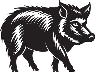 Obraz premium Feral Ferocity Wild Boar Vector Symbol Tusker Thunder Iconic Logo Graphics