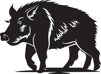 Razorback Majesty Boar Vector Icon Tusked Titan Iconic Logo with Wild Boar