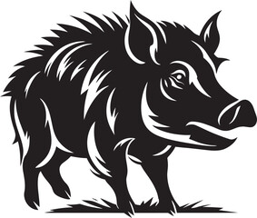 Razorback Reign Wild Boar Emblem Design Boar Blitz Iconic Vector Symbol