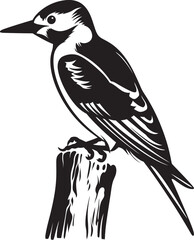 Serrated Symphony Iconic Woodpecker Emblem Graphics Vibrant Vigor Woodpecker Symbol Design