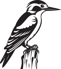 Rustic Rhythm Woodpecker Emblematic Graphics Plumage Percussion Vector Logo Design with Woodpecker Emblem