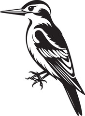 Perky Pecker Woodpecker Emblematic Design Serrated Symphony Vector Woodpecker Logo