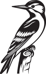 Talon Tapper Vector Logo with Woodpecker Icon Crested Carver Iconic Logo with Woodpecker Symbol