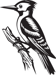 Perky Pecker Woodpecker Emblematic Logo Arboreal Artistry Iconic Woodpecker Emblem Design