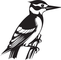 Rustic Rhythm Woodpecker Symbolic Graphics Talon Tapper Vector Woodpecker Icon Design