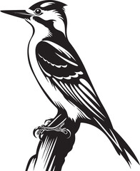 Serrated Symphony Woodpecker Emblematic Symbol Crested Carver Vector Logo Design with Woodpecker