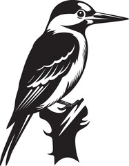 Beak Beat Iconic Woodpecker Emblematic Design Primal Peck Woodpecker Symbol Icon