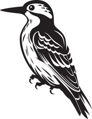 Feathered Finesse Vector Logo with Woodpecker Icon Arboreal Artistry Iconic Woodpecker Emblematic Design