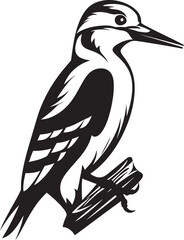 Fototapeta premium Perky Pecker Vector Logo Design with Woodpecker Emblem Rustic Rhythm Iconic Woodpecker Emblem Graphics