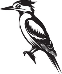 Perky Pecker Iconic Logo with Woodpecker Crested Carver Woodpecker Emblematic Design