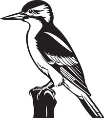 Feathered Finesse Iconic Woodpecker Emblematic Design Beak Beat Woodpecker Symbol Icon