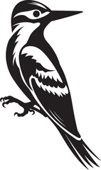 Rustic Rhythm Vector Logo Design with Woodpecker Emblem Avian Artistry Iconic Woodpecker Emblem Graphics