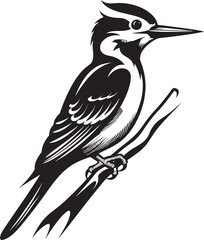 Pulsating Plumage Woodpecker Symbol Icon Rustic Rhythm Vector Logo Design with Woodpecker Emblem