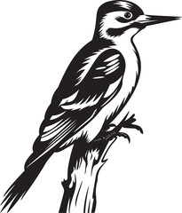 Beak Beat Iconic Woodpecker Emblematic Design Crested Carver Woodpecker Symbol Icon
