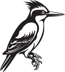 Timber Tap Vector Logo with Woodpecker Symbol Rustic Rhythm Iconic Woodpecker Emblematic Design