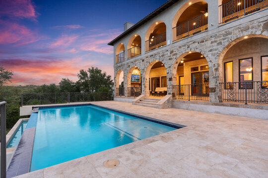 swimming pool in the night