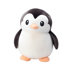 Soft Plush Penguin Doll, Isolated on Transparent Background, PNG