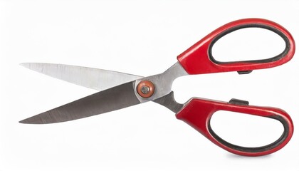 Red scissors isolated clipping path white background