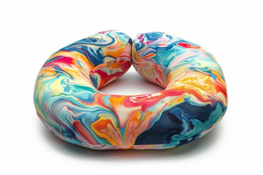 Isolated image of neck pillow ideal for supporting neck on long trips or travel