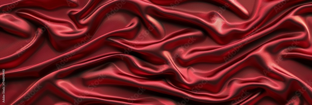 Poster elegant red silk background with delicate texture and soft appearance for design projects
