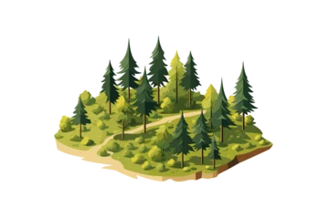 Foto op Canvas forest isometric vector flat minimalistic isolated illustration © Viacheslav