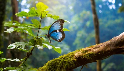 Poster Mariposa jungla color azul © eduardo