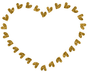 Gold Glitter Heart Border Frame