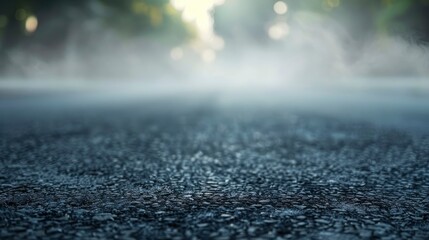 Creative blurry outdoor asphalt background with mist - generative ai