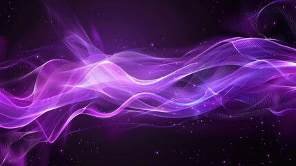 Obraz premium Abstract flowing neon wave purple background