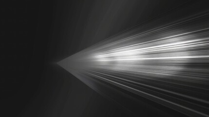 Close up of light beam isolated on black background