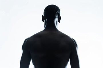 Silhouette of a man seen from behind