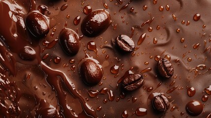 Coffee chocolate brown color iquid drink texture background.