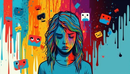 Depressione adolescenza - obrazy, fototapety, plakaty