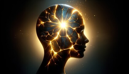 Neural Network Activation: Glowing Brain Synapses