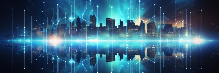 Digital connectivity in urban environment  abstract wireless network and technology concept