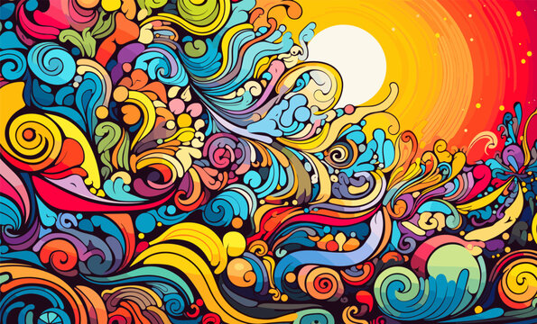 Psychedelic Abstract Art isolated vector style on isolated background illustration