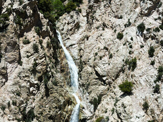 Big Fallls Waterfall in Forest Falls, California in the San Bernardino Mountains