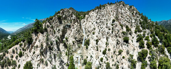 Big Fallls Waterfall in Forest Falls, California in the San Bernardino Mountains