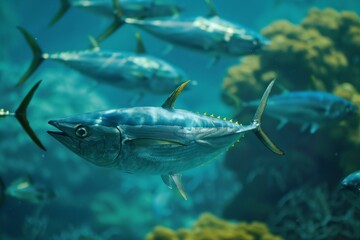 Tuna species with striped belly atún