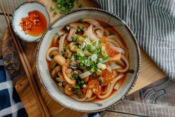 Udon cooked in miso