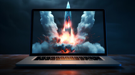  Launching a nuclear missile from laptop screen.
