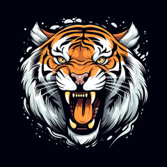Roaring tiger head vector illustration
