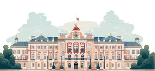 royal palace vector flat minimalistic isolated illustration