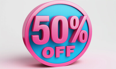 50% Discount 3D Text Render for Sale Promotions